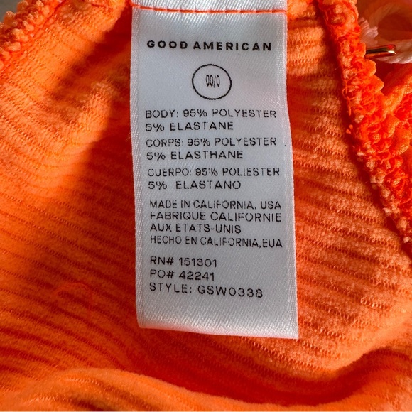 Good American Swimsuit Orange Cream  One Shoulder Top Sz 00/0 - Picture 5 of 5